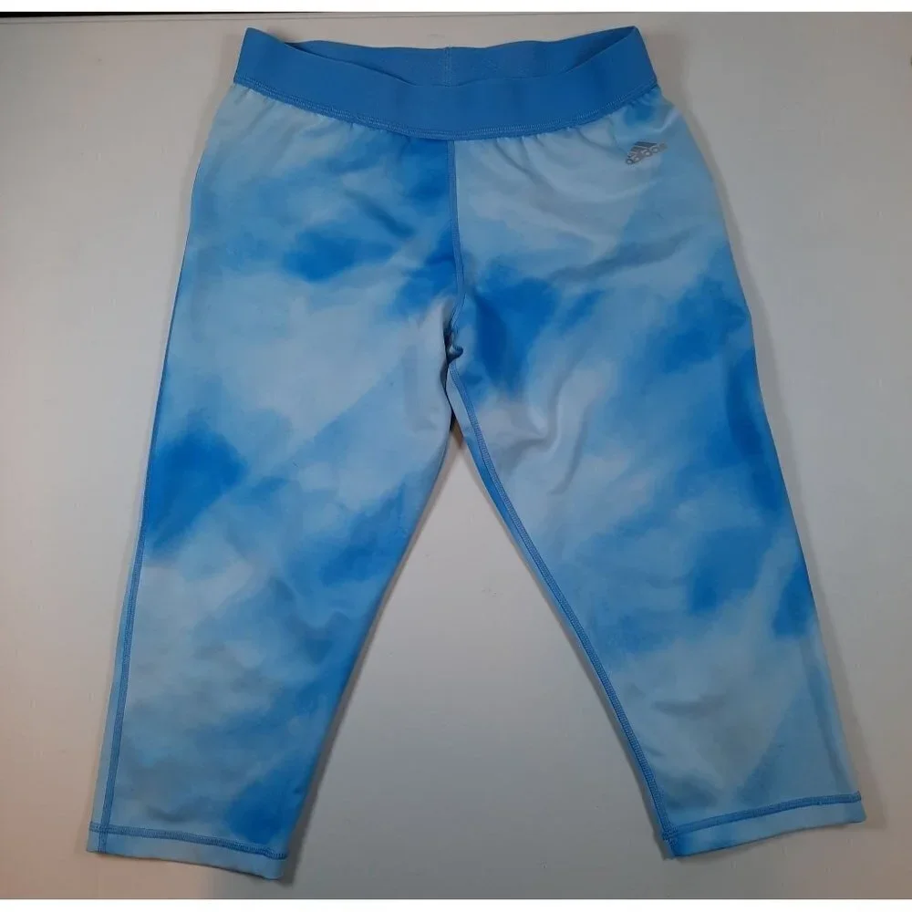 Adidas Techfit 3/4 Capris Tie Dye Tights Slim Fit Running Training Large Womens